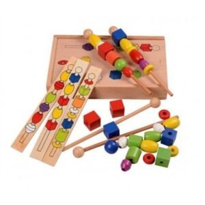 Joc educativ Montessori "Frigărui din lemn"