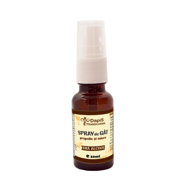 Spray de gât cu Propolis si Miere fără alcool, 20ml  Dapis Transilvania