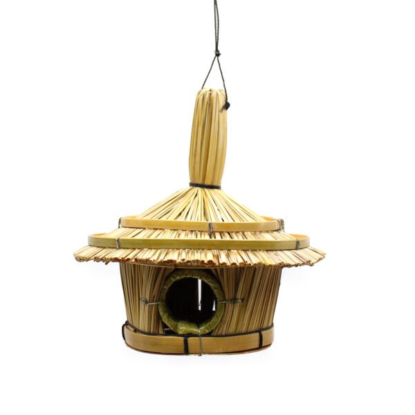 Căsuță Mică Rotundă pentru Păsări din Iarbă de Mare-17X17cm, AWGifts