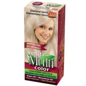 Vopsea de par fără amoniac, Multicolor, Venita, 50ml, Nr.12.8, Diamond Blond