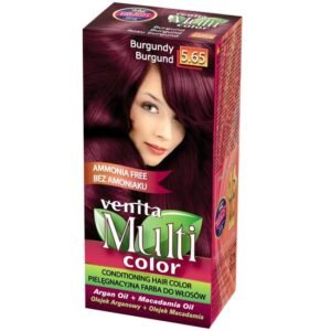 Vopsea de păr fară amoniac, Multicolor, Venita, 50ml, Nr.5.65, Burgundy