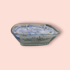 Lumânare din cearǎ naturalǎ de soia cu Lavandǎ și Liliac