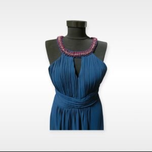 Rochie lungă de ocazie, mărimea L, culoare albastru închis