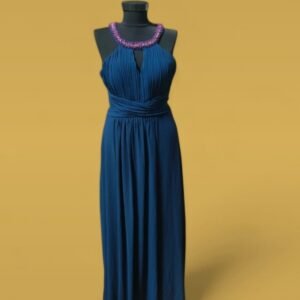 Rochie lungă de ocazie, mărimea L, culoare albastru închis