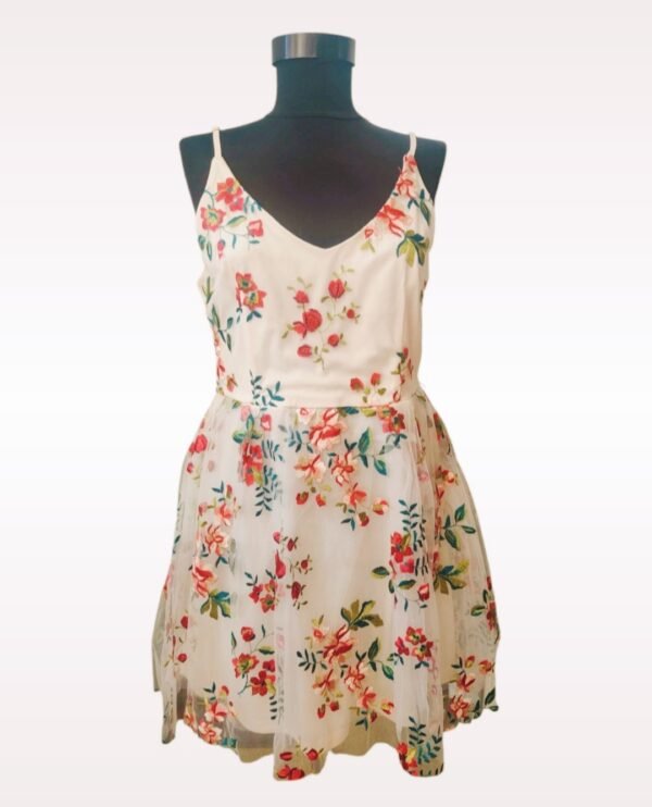 Rochie scurta de ocazie, model floral, mărimea 38(M)