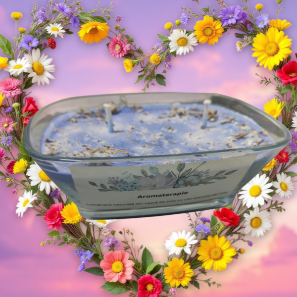 Lumânare din cearǎ de soia cu Liliac
