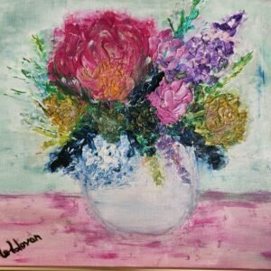 Tablou pictat manual, Vazǎ cu flori