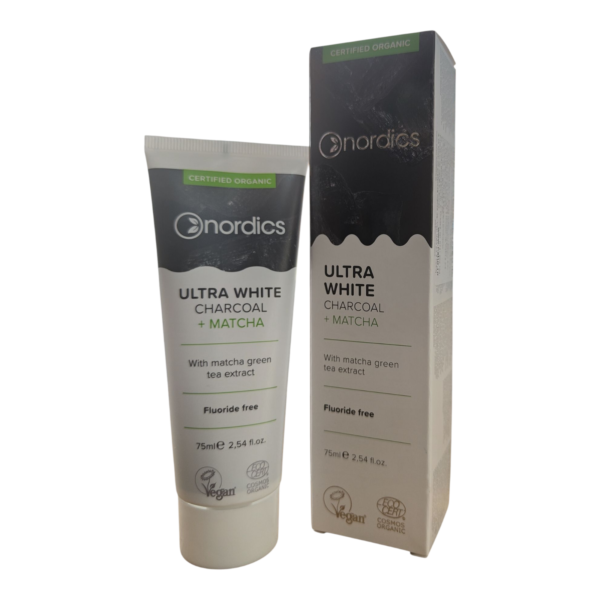 Pastǎ de Dinți pentru Albire cu Cărbune și Matcha Ecologicǎ/ Bio 75ml, Nordics