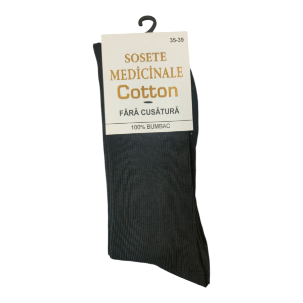 Șosete Lungi Medicinale pentru femei, Bumbac, fără  cusătură, mărimea 35-39, negre