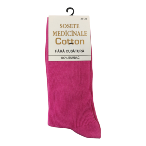 Șosete Lungi Medicinale pentru femei, Bumbac, fără cusătură, mărimea 35-39, roz Fuchsia