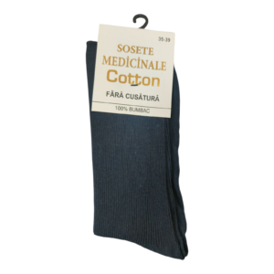 Șosete Lungi Medicinale pentru femei, Bumbac, fără cusătură, mărimea 35-39, bleumarin