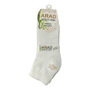 Set de 3 perechi de Șosete din Bambus pentru femei, fără cusătură, Arad, mărimea 35-39, albe