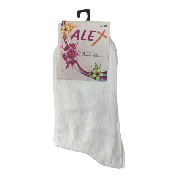 Șosete lungi, damă din Bumbac , Alex, mărimea 35-39, albe