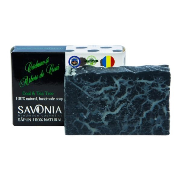Săpun Natural cu Cărbune și Arbore de Ceai, Savonia, 90g
