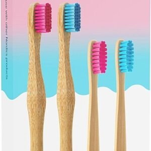 Set de familie de periuțe de dinți din bambus, 4 bucăți, Nordice