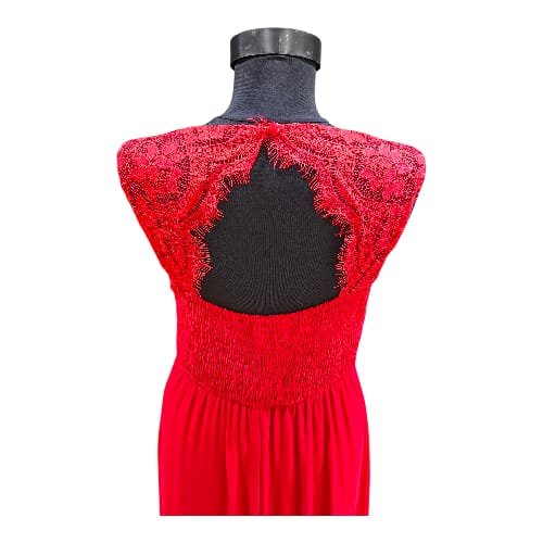 Rochie elegantǎ lungǎ din voal cu dantelǎ, mărimea L (40) - imagine 3