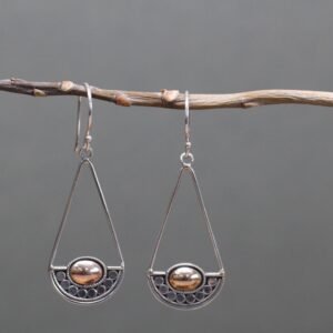 Cercei de argint si aur- Luna