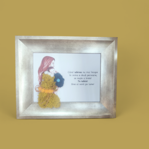 Tablou decorat cu licheni stabilizați- Mamǎ și copil