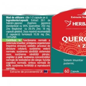 Quercetin cu Zinc Herbagetica 60 Capsule