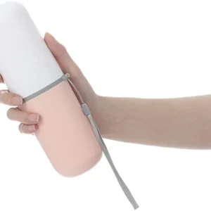 Suport portabil ElastiX pentru periuta si pasta de dinti, 21 cm x 6.5 cm, roz