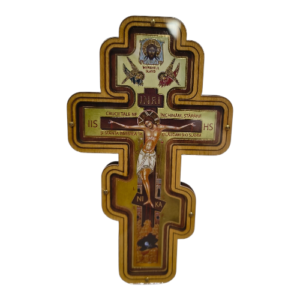 Icoană tip Cruce, în stil bizantin, 20,5x11cm