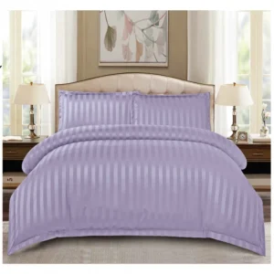 Lenjerie de pat Damasc,4 Piese,Cearceaf cu Elastic,Lila-Primǎvara