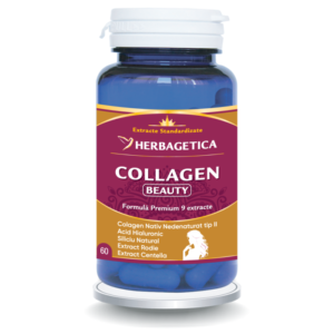 COLLAGEN BEAUTY 60 capsule 2 tipuri de colagen – efect anti-ageing, de reîntinerire și împrospătare a tenului.