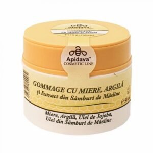 Gommage cu miere, argila, ulei de jojoba, ulei din samburi de masline