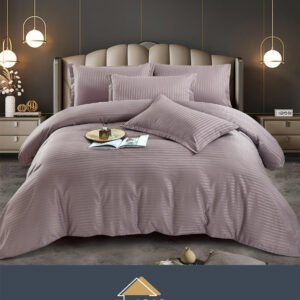 Lenjerie de pat Damasc,Purpuriu,4 Piese,pentru 1 Persoana- JOJO HOME