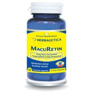 MACURETIN 60 capsule Claritate vizuală, sănătatea retinei, formulă cu mezo-zeaxantină, luteină și zeaxantină.