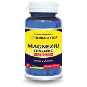 MAGNEZIU ORGANIC 60 capsule Crește capacitatea de adaptare a organismului la stres, efect adaptogen.