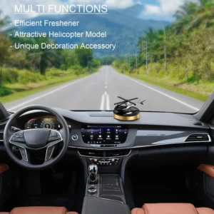 Odorizant Auto Cu Incarcare Solara, Baza Antiderapanta, Ulei Esential si Pipeta Incluse, Model Elicopter, Auriu