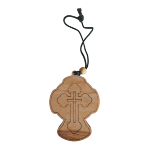 Cruce Ortodoxǎ din Lemn cu Iisus Hristos, dimensiuni 6x8cm