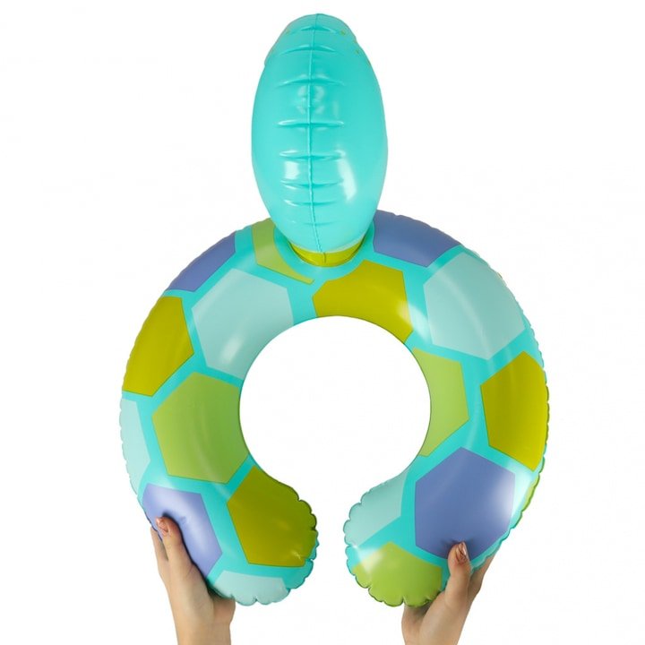 Colac de inot gonflabil pentru copii 50 x 46 cm model Blue Turtle, 3-6ani - imagine 4