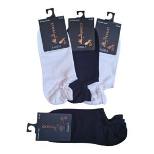 Set 4 perechi șosete bărbătești COSAS – Bambus, Alb/Negru