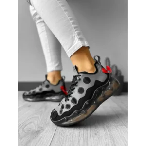Adidasi dama din piele ecologica gri/negru