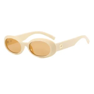 Ochelari Soare B-Oval Mini, Fashion, Femei, Protectie UV400, Crem
