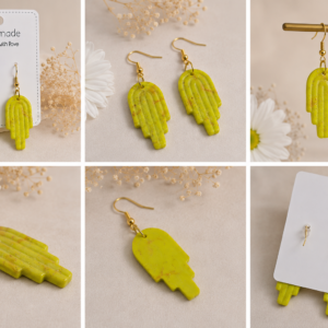 Cercei handmade din Fimo – Lime Glow