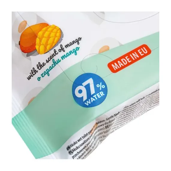Hârtie Igienică Umedă Akuku, mango 97% apă - imagine 2