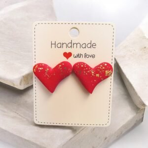 Cercei din Fimo Handmade-Velvet Heart