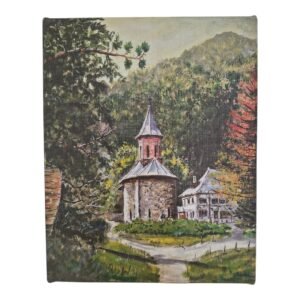 Tablou decorativ – Mănăstirea Prislop, imprimare pe pânză (20 x 25 cm)