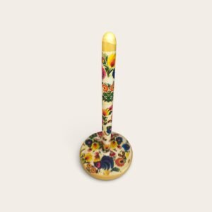 Suport rustic pentru rolă de hârtie – decorat manual