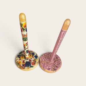 Suport pentru rolă de hârtie – model floral roz & auriu
