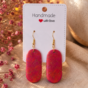 Cercei handmade din Fimo – Fuchsia Glow