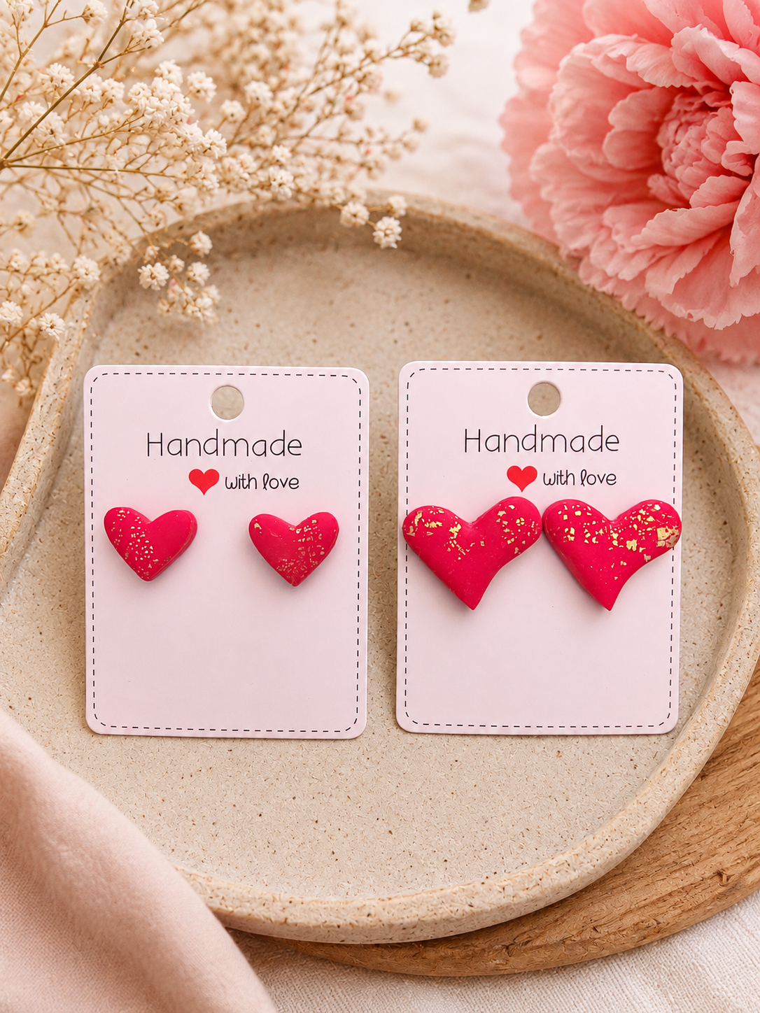 Cercei inimioară „Little Love” – Handmade - imagine 3