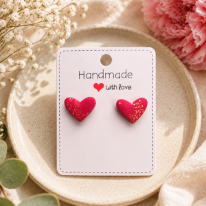 Cercei inimioară „Little Love” – Handmade