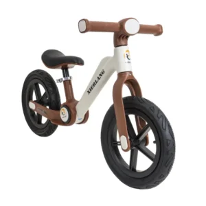 Bicicleta fara pedale, pliabila, pentru copii XIERLANG, roti de cauciuc si scaun reglabil, +3ani, alb si maro Z-TOOLS