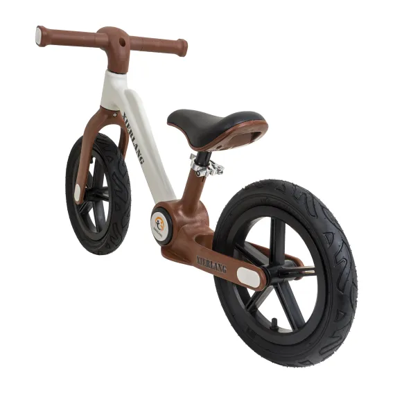 Bicicleta fara pedale, pliabila, pentru copii XIERLANG, roti de cauciuc si scaun reglabil, +3ani, alb si maro Z-TOOLS - imagine 3