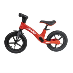 Bicicleta fara pedale pentru copii IRUIQI, roti de cauciuc si scaun reglabil, +3ani, negru si rosu Z-TOOLS