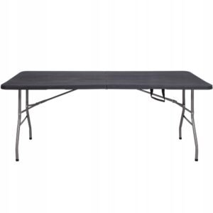 Masa dreptunghiulara pliabila multifunctionala, 1.8 m x 0.75 m x 0.75 m, neagra